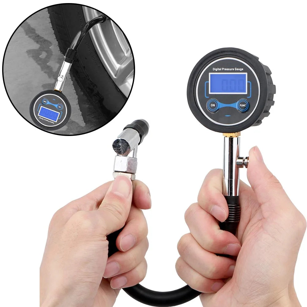 Auto-Reifendruckmessgerät, digitaler LCD-Reifentester, hochpräzises Überwachungssystem, Testzubehör für Auto, LKW, Fahrzeug, Motorrad