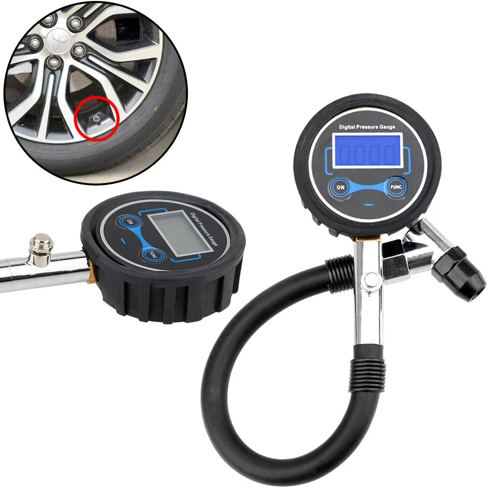 Auto-Reifendruckmessgerät, digitaler LCD-Reifentester, hochpräzises Überwachungssystem, Testzubehör für Auto, LKW, Fahrzeug, Motorrad