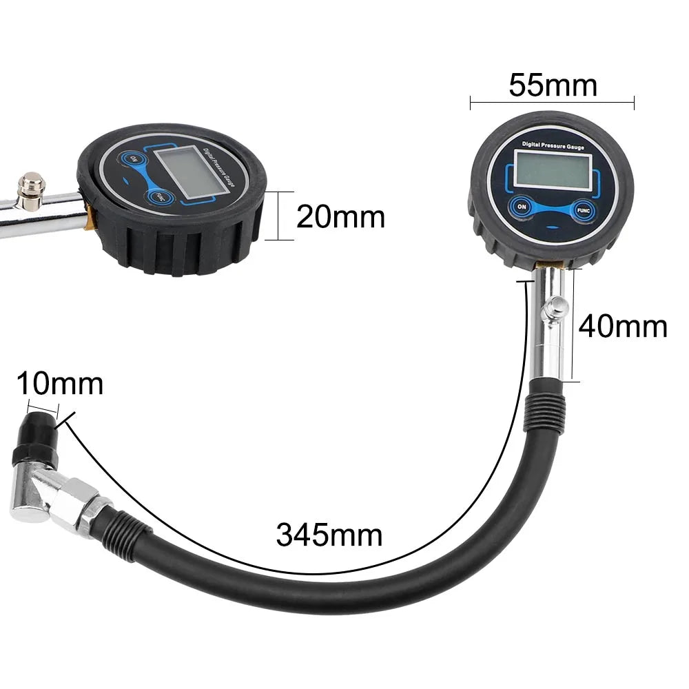 Auto-Reifendruckmessgerät, digitaler LCD-Reifentester, hochpräzises Überwachungssystem, Testzubehör für Auto, LKW, Fahrzeug, Motorrad