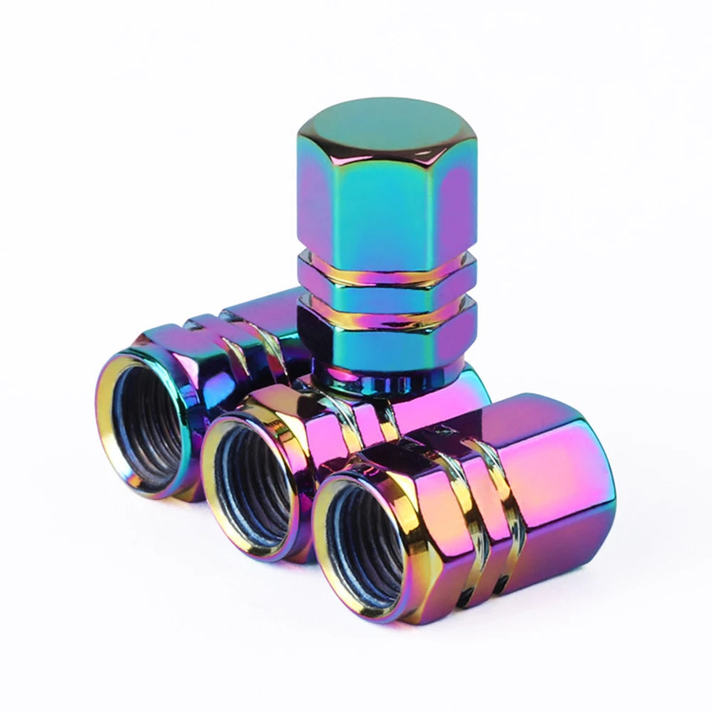 Colorful Valve Stems Caps Tire Cap Aluminum Wheels Cover For Car Valve Plugs For Wheels Nipple Caps For Auto Motorcycle Bike