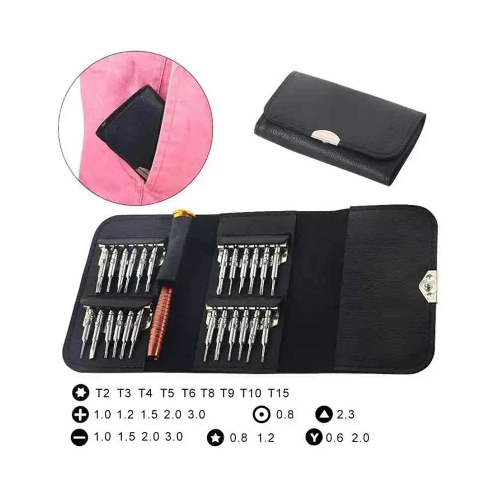 Mini-Präzisions-Schraubendreher-Set, 25-in-1, elektronischer Torx-Schraubendreher, Öffnungs- und Reparatur-Werkzeugsatz für iPhone, Kamera, Uhr, Tablet-PC