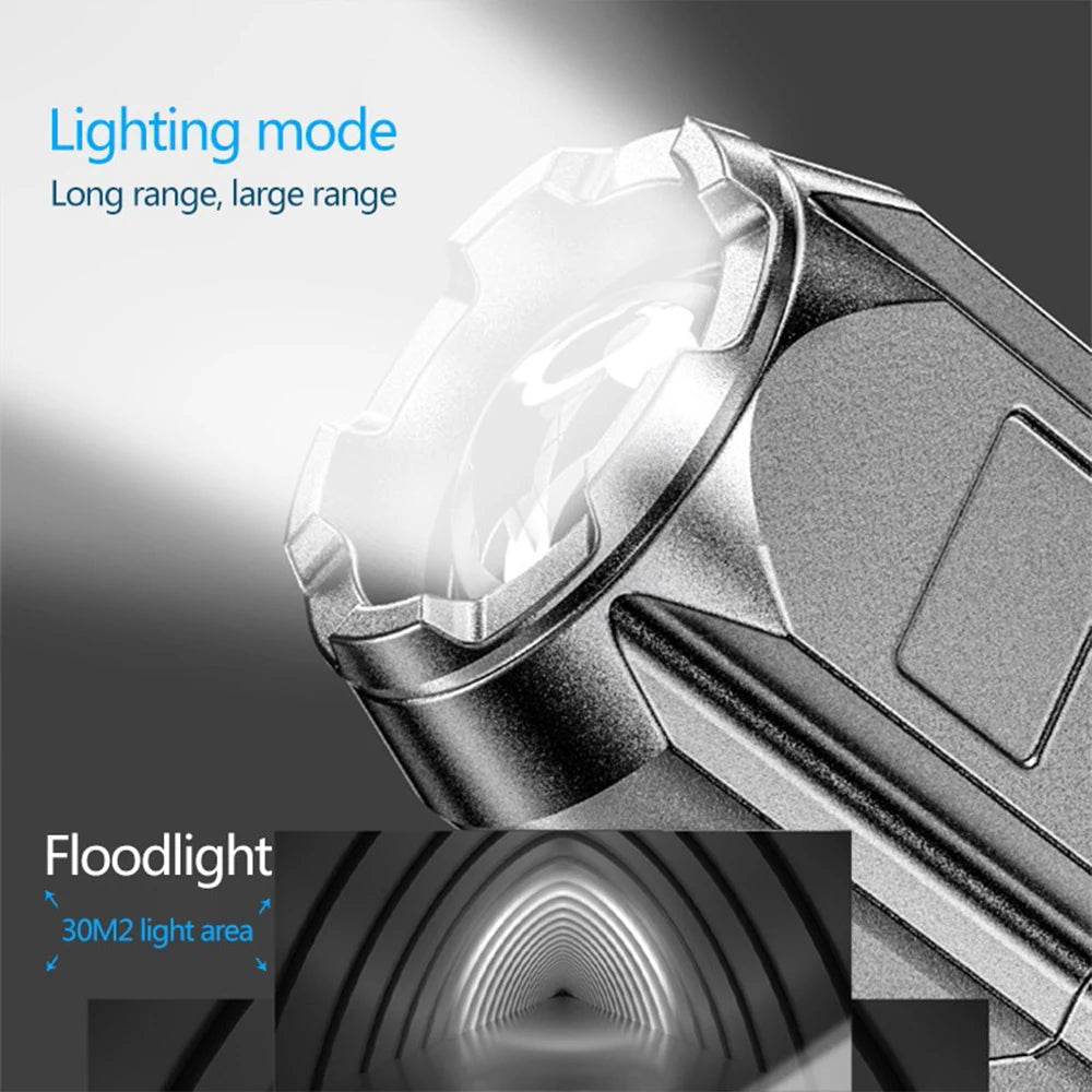 Hochleistungs-Camping-Taschenlampe, LED-Suchscheinwerfer, USB-aufladbare Taschenlampe, wasserdicht, für den Außenbereich, taktische Jagd-Taschenlampe