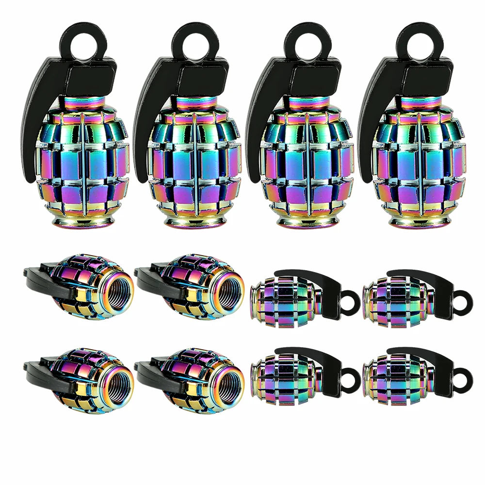 Colorful Valve Stems Caps Tire Cap Aluminum Wheels Cover For Car Valve Plugs For Wheels Nipple Caps For Auto Motorcycle Bike