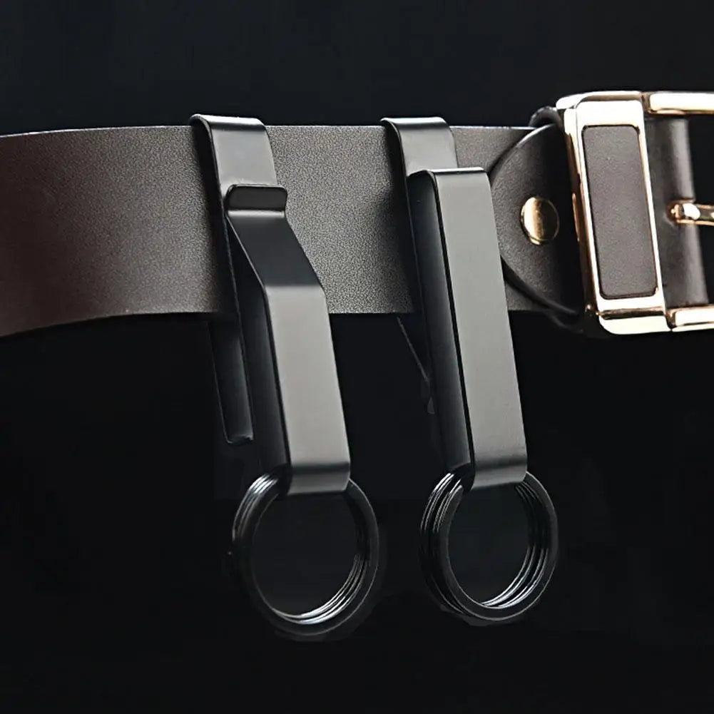 Stainless Steel Belt Hook Carabiner Car Keychain Belt Hanger Bottle Hook Camp Water Holder Tactical Outdoor EDC Buckle Tool