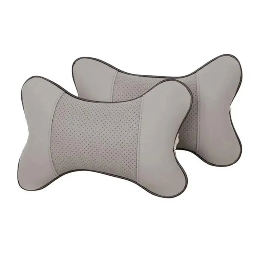 Oreillers de cou de voiture des deux côtés en cuir PU 1 pièce Pack appui-tête pour soulagement de la douleur à la tête rempli de fibres oreiller de voiture universel
