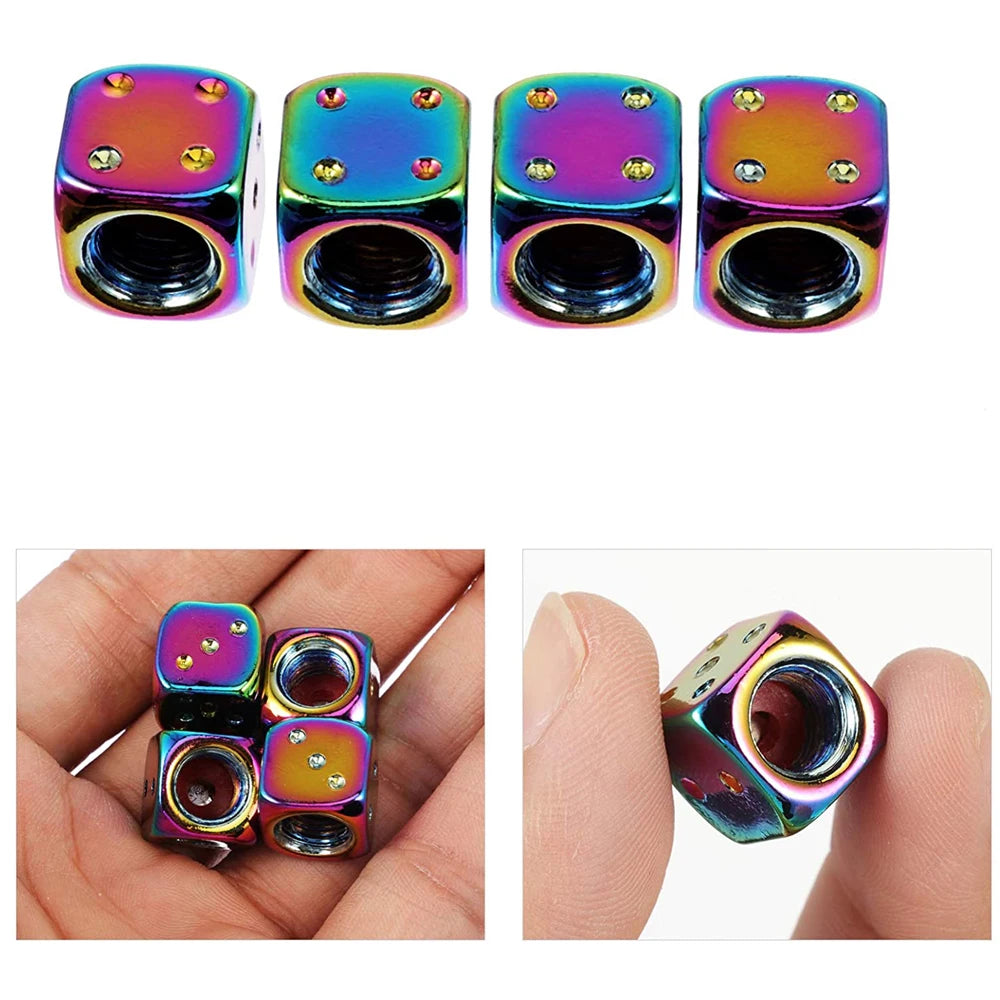 Colorful Valve Stems Caps Tire Cap Aluminum Wheels Cover For Car Valve Plugs For Wheels Nipple Caps For Auto Motorcycle Bike
