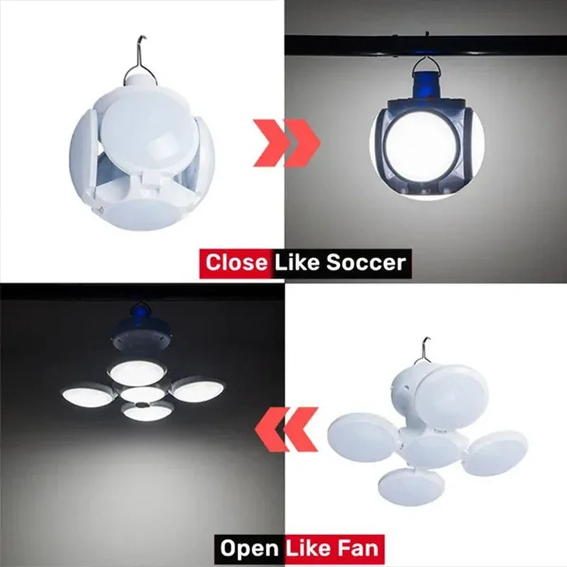 Lampe solaire d'extérieur pliable, portable, rechargeable par USB, ampoule LED, lampes de recherche, torche de camping, lampe d'urgence pour pannes de courant