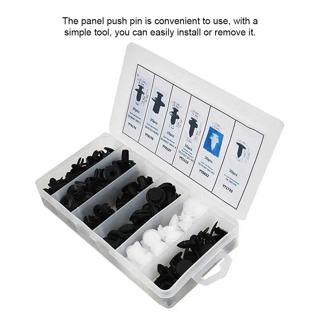 100pcs Auto Fastener Clip Car Fender Push Retainer Pin Rivet Bumper for Door Trim Panel Retainer, Box/Bag Package - ToolFlx
