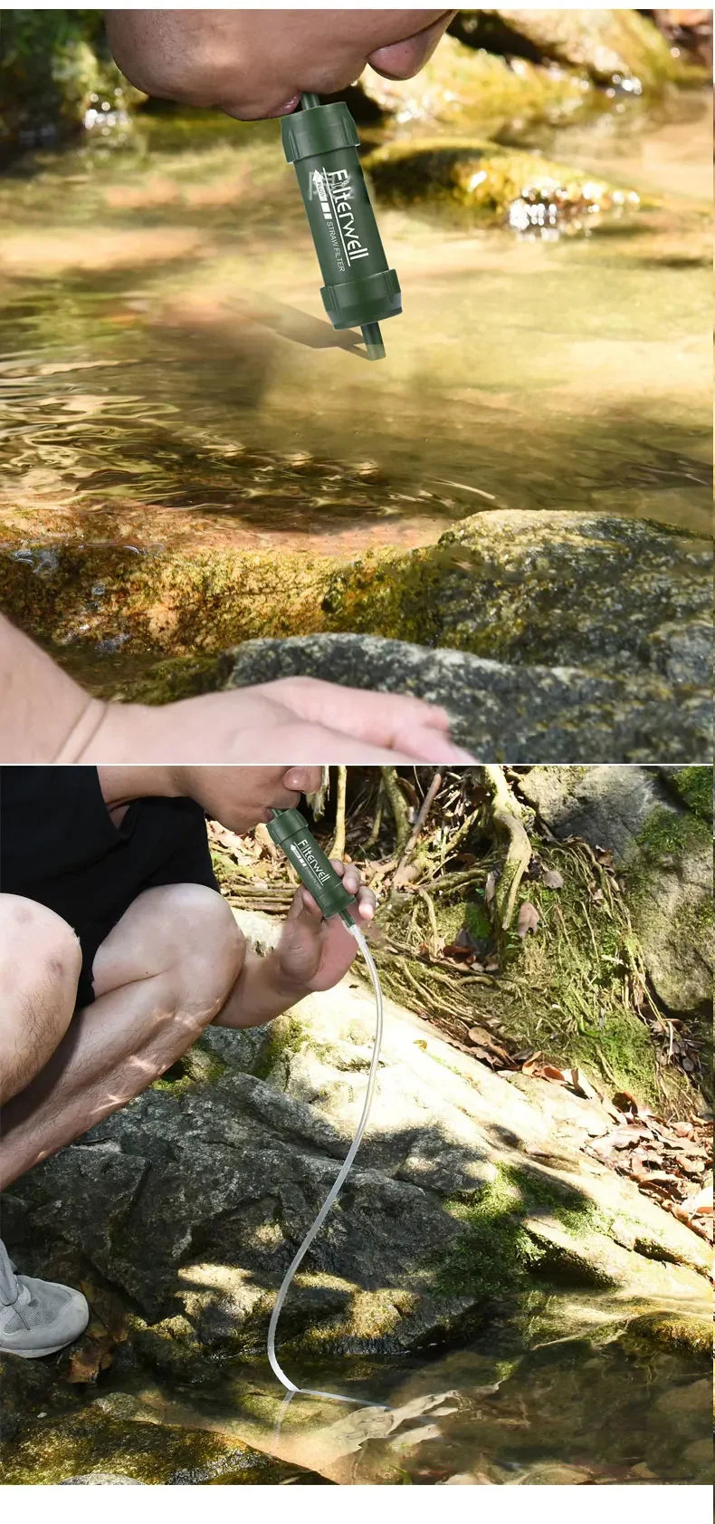 Outdoor Mini Water Filter Straw Camping Purification Portable Hiking Water Purifier for Survival or Emergency Supplies