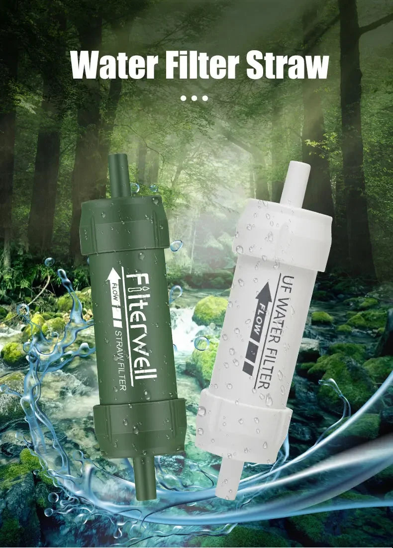 Outdoor Mini Water Filter Straw Camping Purification Portable Hiking Water Purifier for Survival or Emergency Supplies