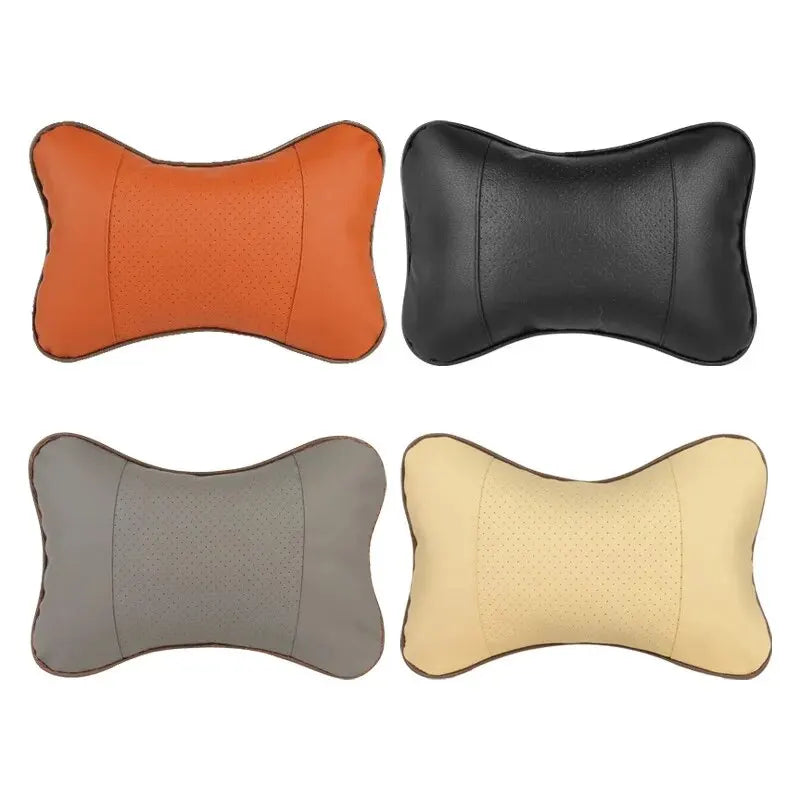 Oreillers de cou de voiture des deux côtés en cuir PU 1 pièce Pack appui-tête pour soulagement de la douleur à la tête rempli de fibres oreiller de voiture universel