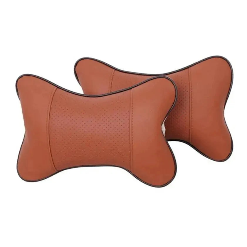 Oreillers de cou de voiture des deux côtés en cuir PU 1 pièce Pack appui-tête pour soulagement de la douleur à la tête rempli de fibres oreiller de voiture universel
