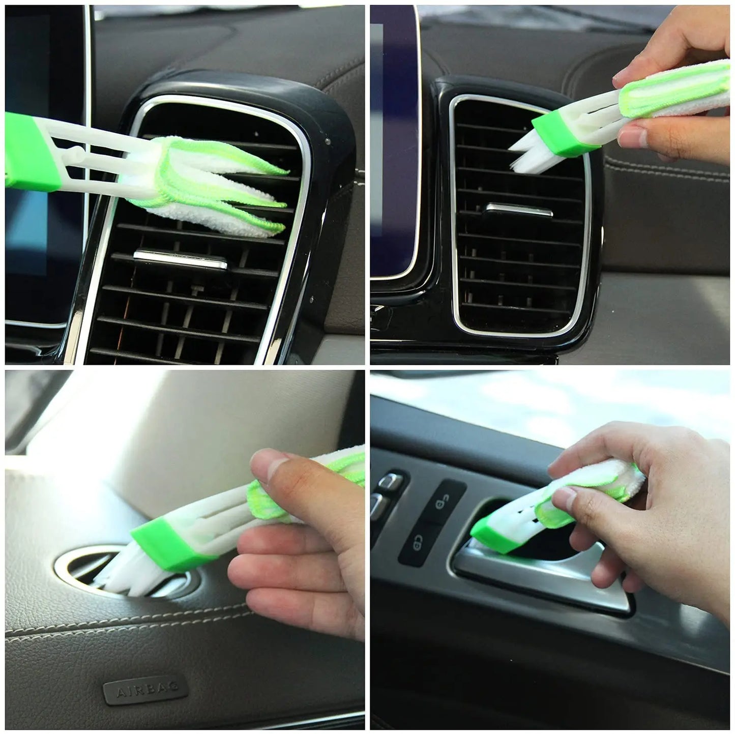 10 Pcs 20cm Car Air Conditioner Vent Outlet Trim Strip U Shape Chrome PVC Colorful Shiny Car Trim Strip for Car Decoration