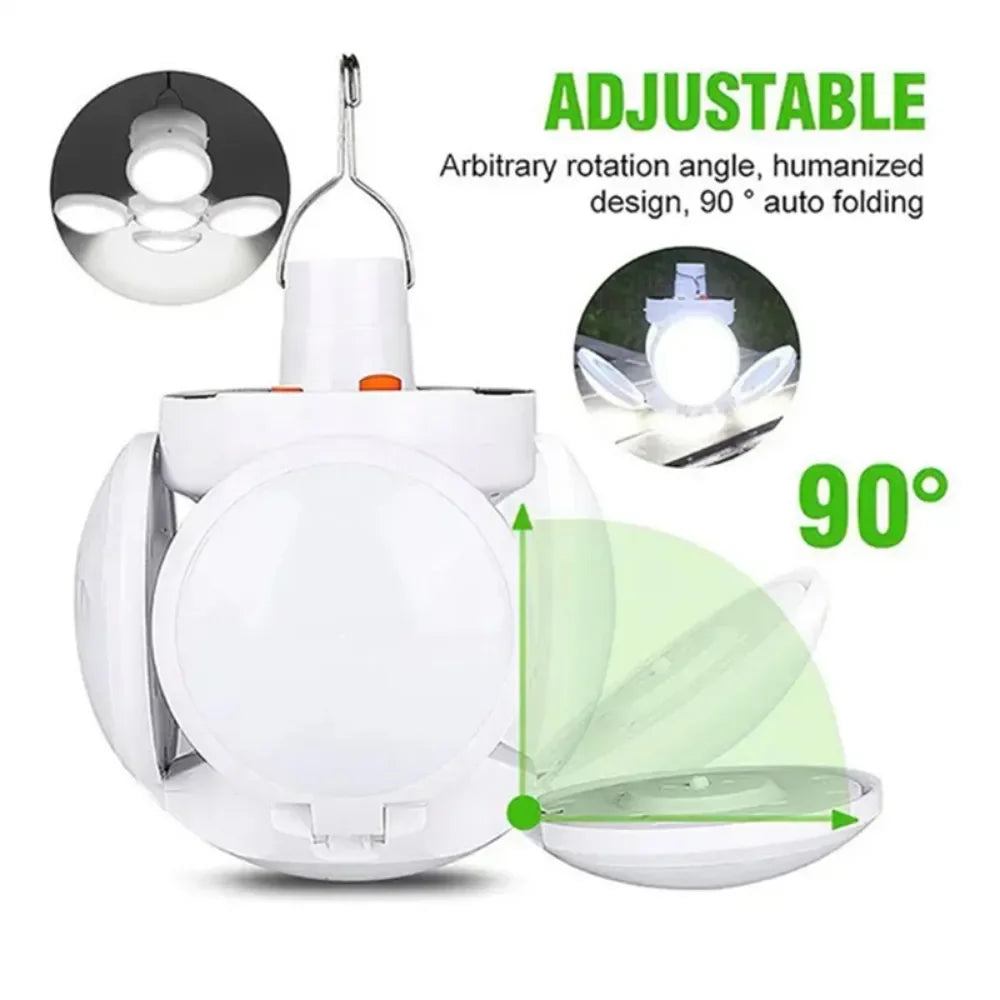 Lampe solaire d'extérieur pliable, portable, rechargeable par USB, ampoule LED, lampes de recherche, torche de camping, lampe d'urgence pour pannes de courant