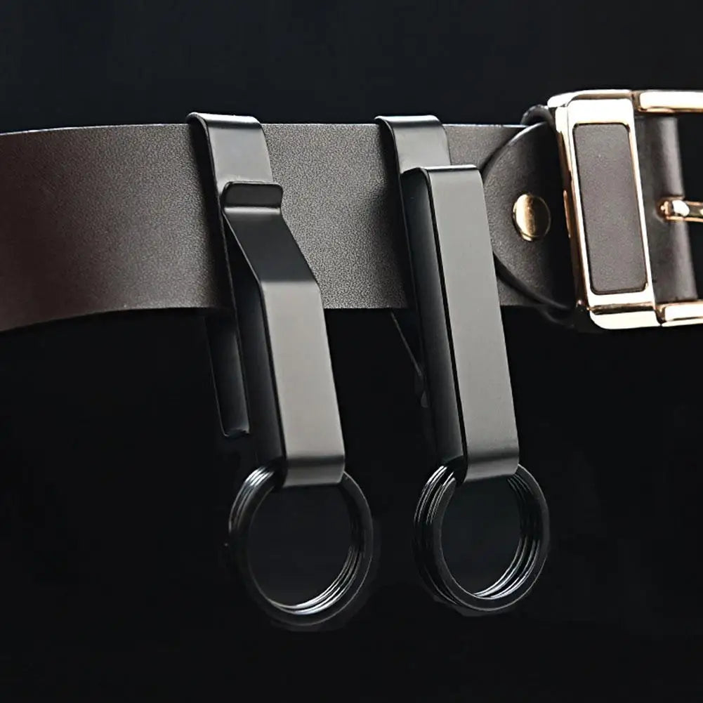 Stainless Steel Belt Hook Carabiner Car Keychain Belt Hanger Bottle Hook Camp Water Holder Tactical Outdoor EDC Buckle Tool