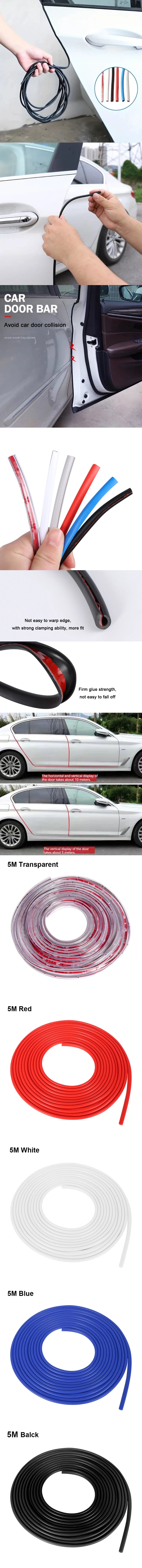 2M/5M Car Door Protector Rubber Anti-Scratch Seal Protector Car Door Soundproof And Guard Strip Door Bottom Anti-collision Strip