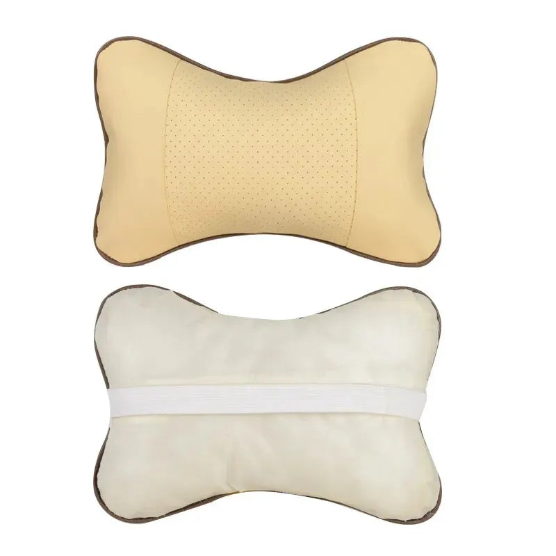 Oreillers de cou de voiture des deux côtés en cuir PU 1 pièce Pack appui-tête pour soulagement de la douleur à la tête rempli de fibres oreiller de voiture universel