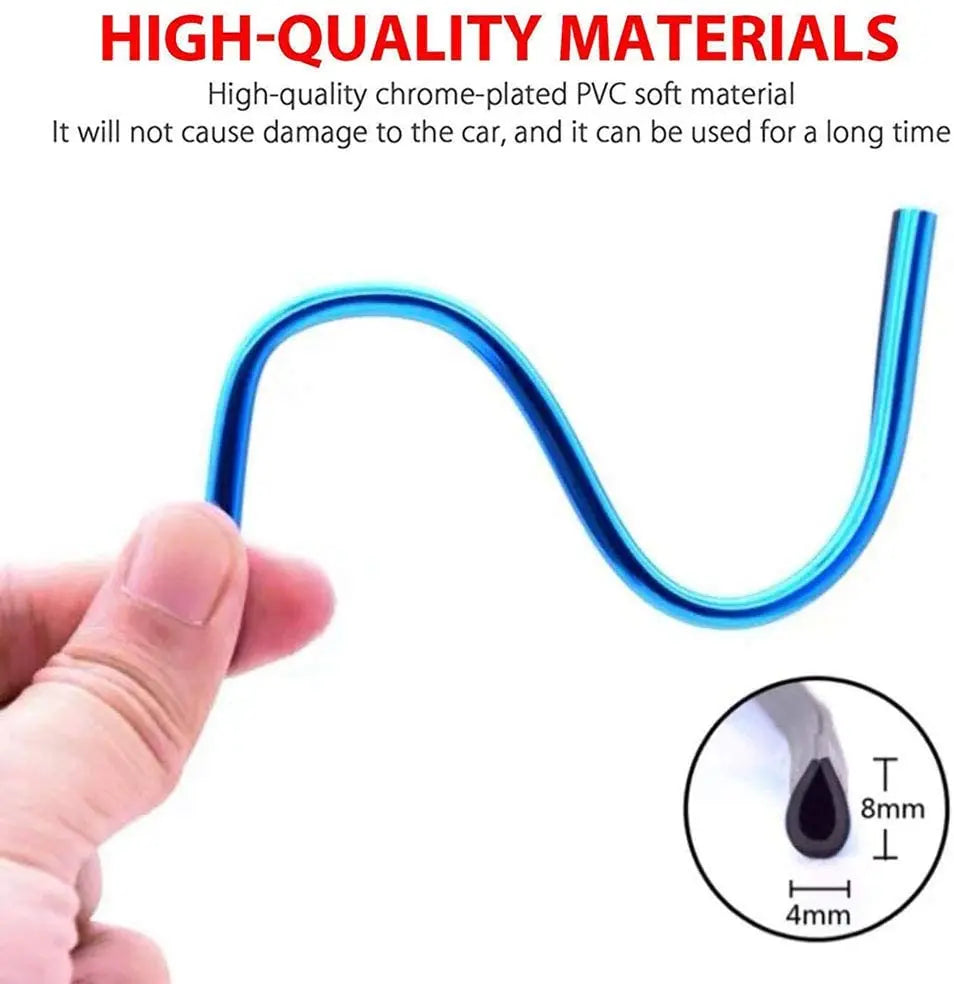 10 Pcs 20cm Car Air Conditioner Vent Outlet Trim Strip U Shape Chrome PVC Colorful Shiny Car Trim Strip for Car Decoration