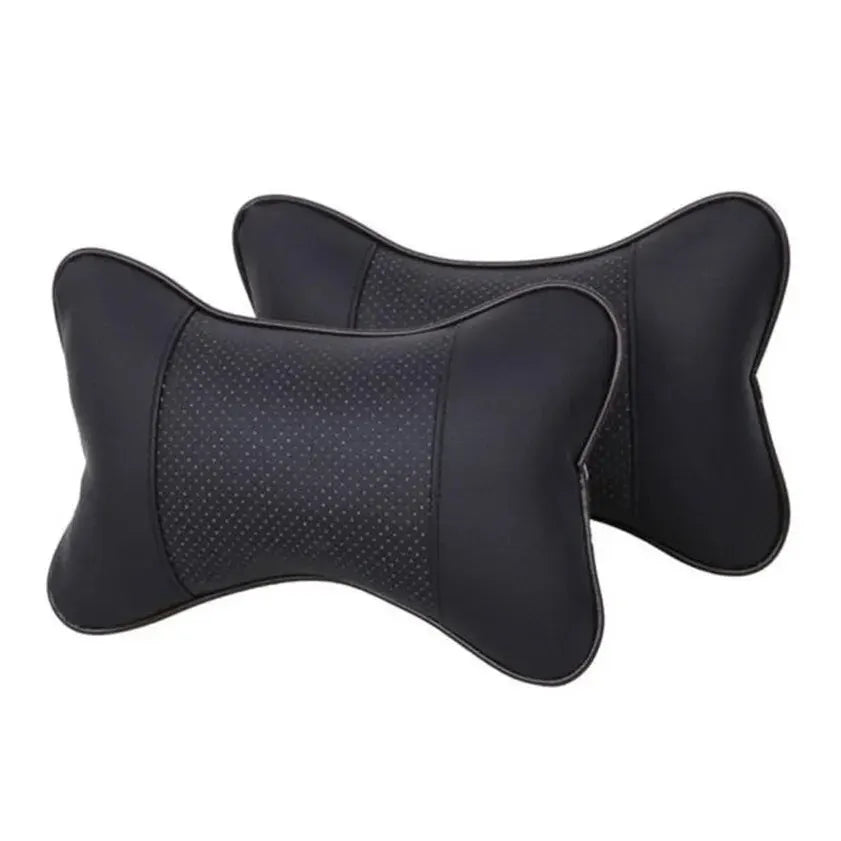 Oreillers de cou de voiture des deux côtés en cuir PU 1 pièce Pack appui-tête pour soulagement de la douleur à la tête rempli de fibres oreiller de voiture universel