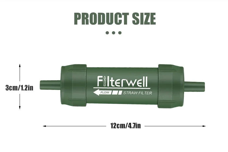 Outdoor Mini Water Filter Straw Camping Purification Portable Hiking Water Purifier for Survival or Emergency Supplies