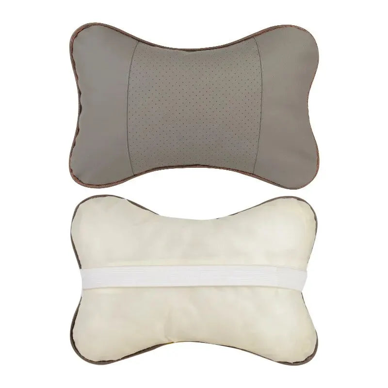 Oreillers de cou de voiture des deux côtés en cuir PU 1 pièce Pack appui-tête pour soulagement de la douleur à la tête rempli de fibres oreiller de voiture universel