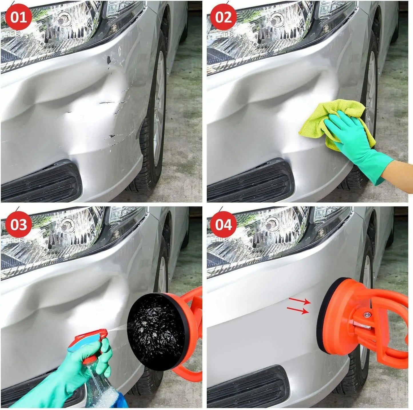 2-in-1-Reparaturwerkzeug für Autos, Karosseriereparatur-Abzieher, großer/kleiner Saugnapf, Dellenabzieher, tragbar zum Entfernen von Dellen aus Glas