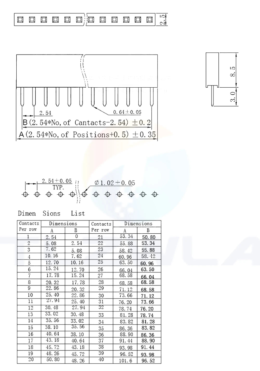 10 STÜCKE Einreihige Pin Buchsenleiste Pitch 2,54mm 1*2p 3p 4p 5p 6p 7p 8p 9p 10p 12p 14p 16p 18p 20p 22p 40p Pin Stecker