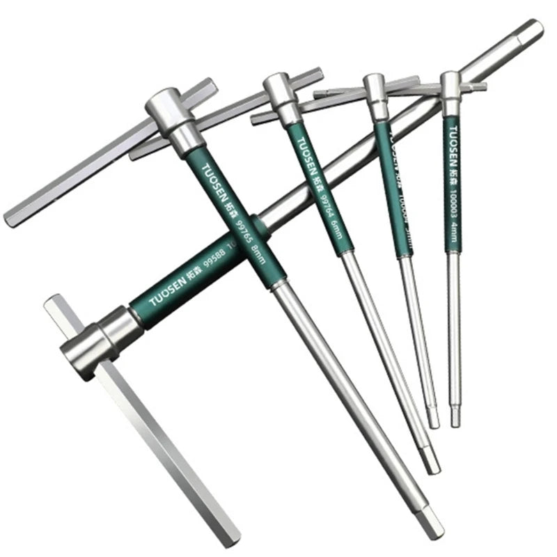 T/L 2.5/3/4/5mm Torx Screwdriver T Type Allen Hex Wrench Chrome Spanner T-shaped Hand Tool Extended T-Socket Wrench