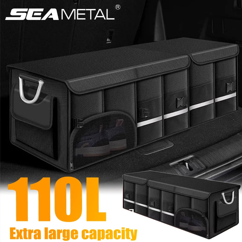 SEAMETAL Large Capacity Car Trunk Organizer 36L/72L/110L Foldable Car Storage Box Waterproof Storage Bag for Fishing Camping