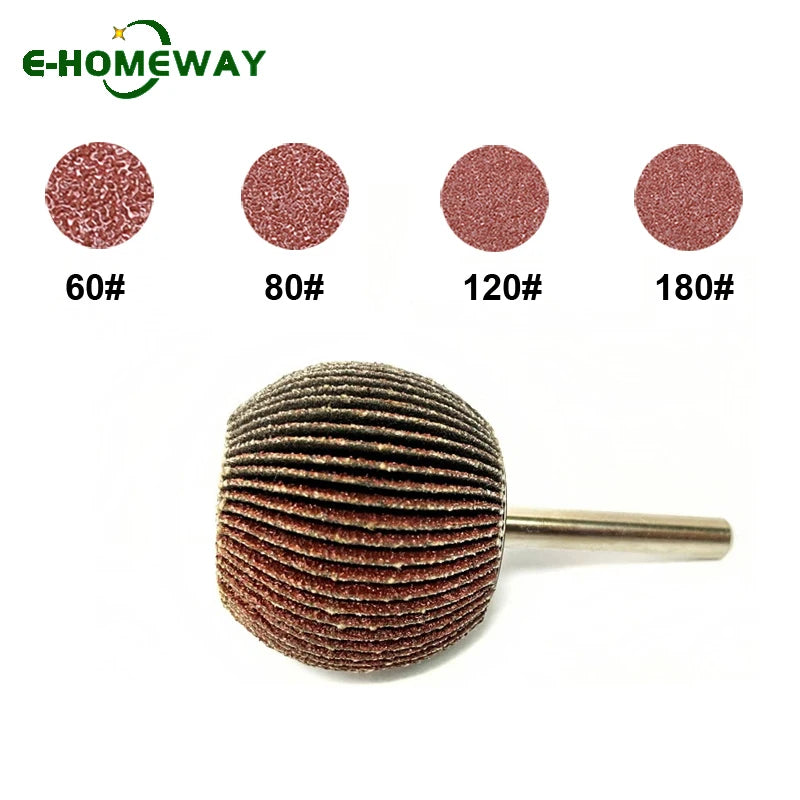 5PCS Spherical Sandpaper Flap Wheel 6mm(1/4") Shank 60-120 Grit Abrasive Rotary Tool Dremel Accessories For Polishing Ball Shape