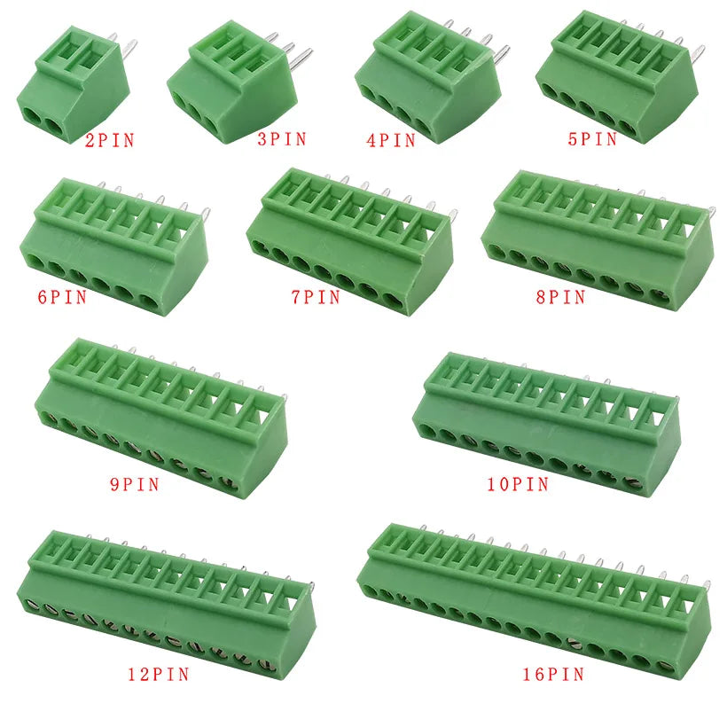 5/10pcs KF128 2.54mm 0.1" Pitch Mini PCB Screw Terminal Block Connector for Wires 2P 3P 4P 5P 6P 7P 8P 9P 10P 12P 16P Terminal