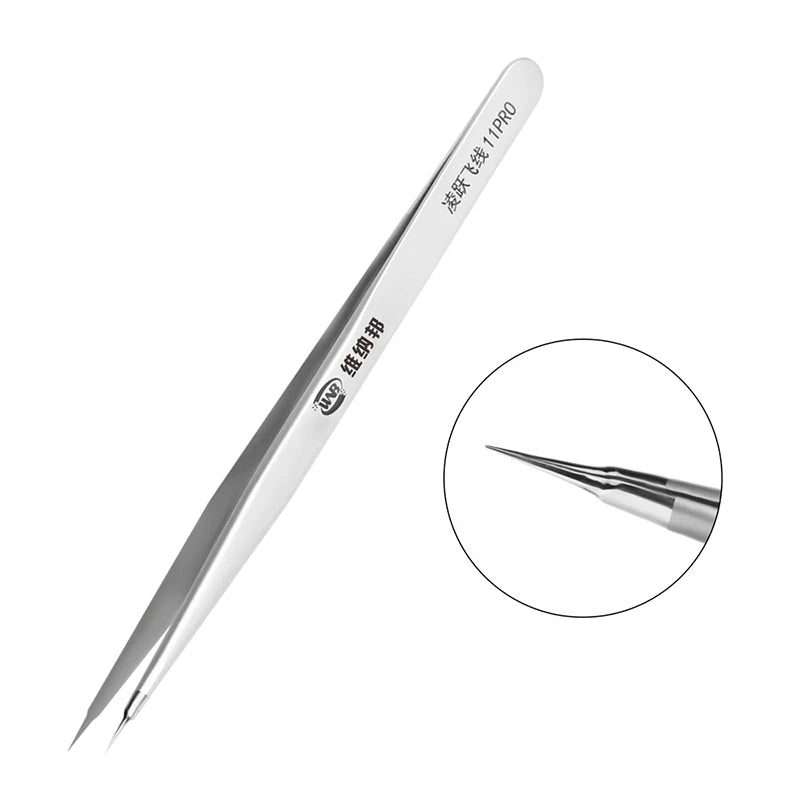 Stainless Steel Precision Tweezers Fingerprint Flying Wire Industrial Tweezers Phone Motherboard Chip Repair Hand Tools