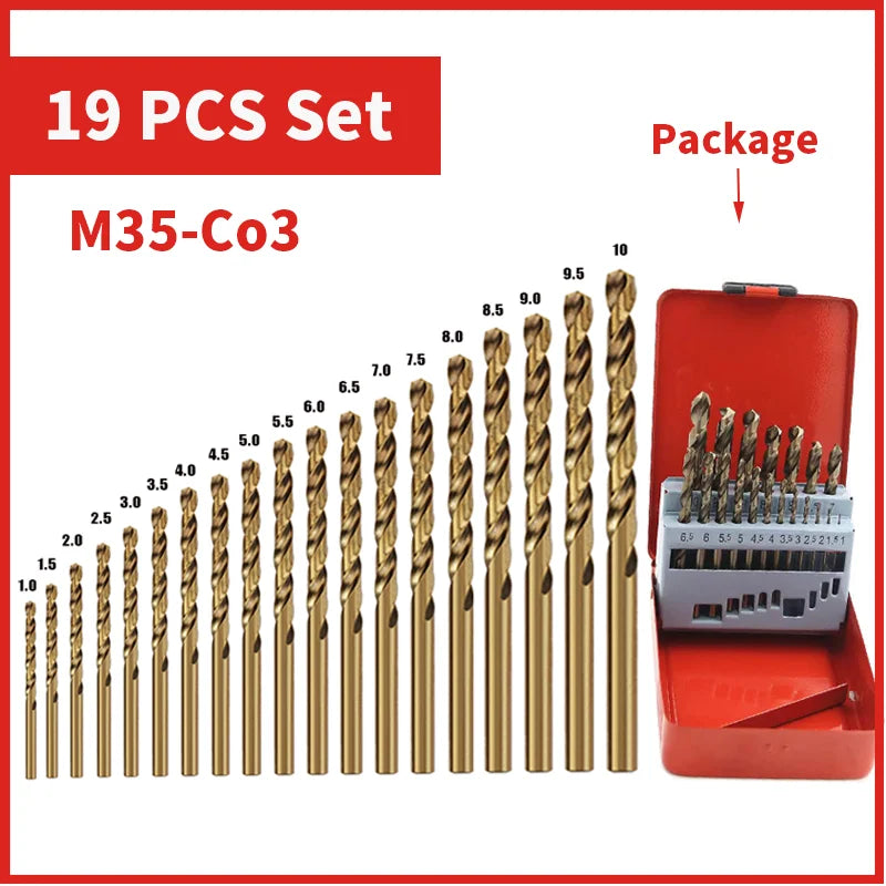 Cobalt High Speed Steel Twist Drill Bit M35 Stainless Steel Tool Set Of Drills Accessories For Metal Stainless Steel Drilling