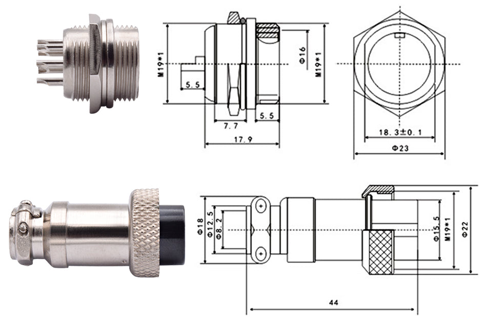 YIDI 5/10Set GX12 GX16 GX20 2 3 4 5 6 7 8 9 10 12 14 15 Broches Mâle Femelle Câble LC Aviator Aviation Connecteur Circulaire Prise 