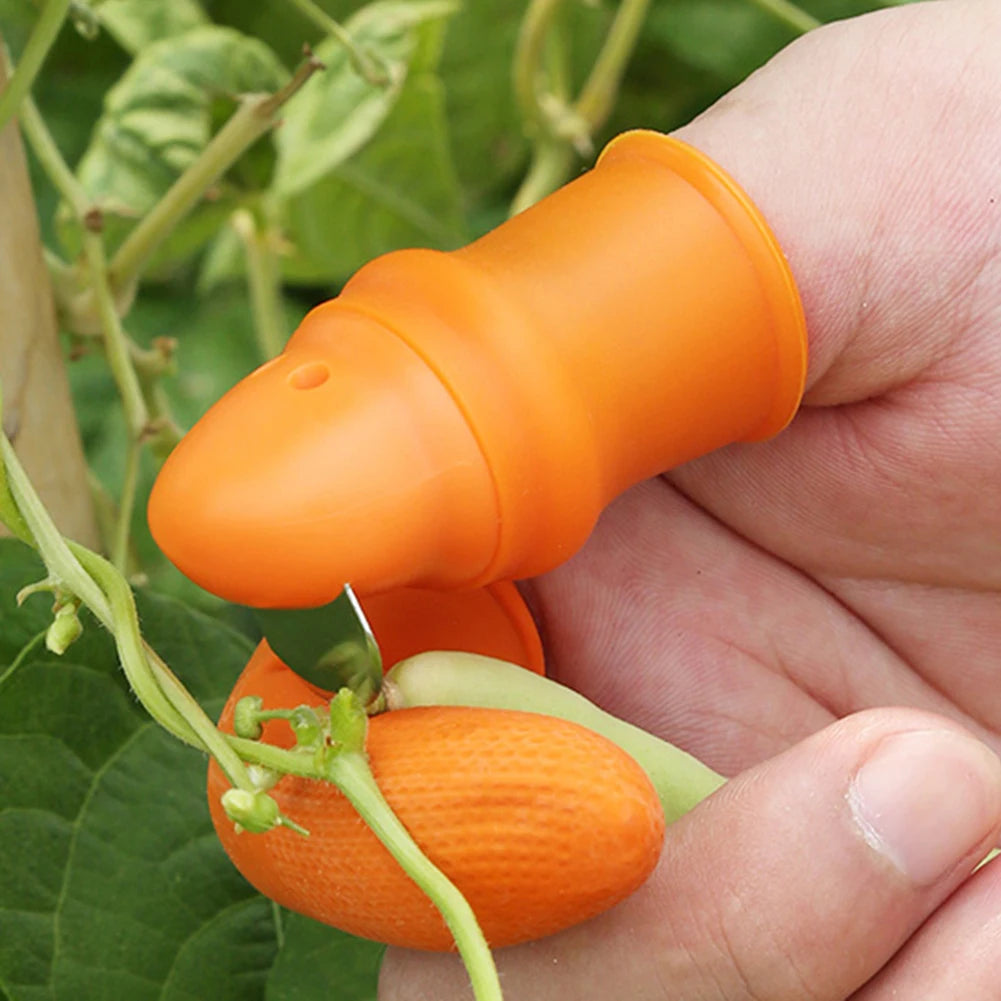 Silicone Thumb Knife Finger Protector Gears Cutting Vegetable Harvesting Knife Pinching Plant Blade Scissors Garden Tools