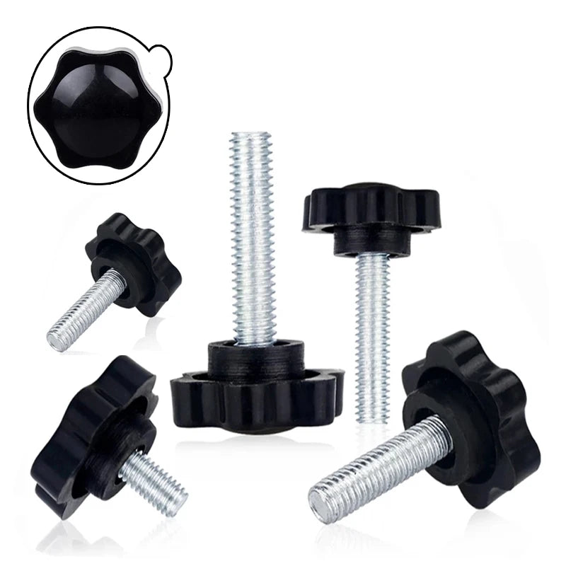 5/10PCS Star Shape Thread Clamping Handle Bolt Bakelite Hand Knob Tightening Screw Industry Equipment Plastic Steel M5 M6 M8