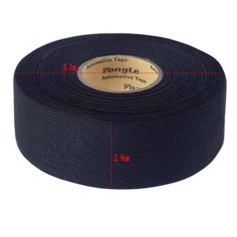 A Roll 25M Adhesive Cloth Fabric Tape Cable Looms Wiring Harness For Car Auto Black Wiring Harness - ToolFlx