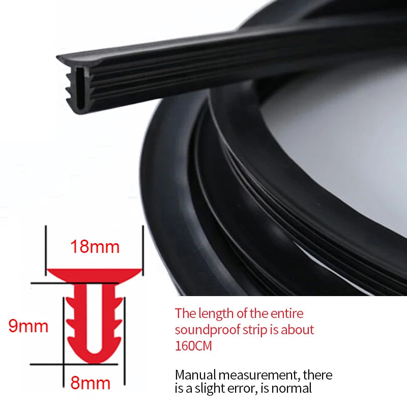 SEAMETAL 1.6m Auto Dashboard Sealing Strip Universal Car Sticker Rubber Seals Noise Insulation for Weatherstrip Car Accessories