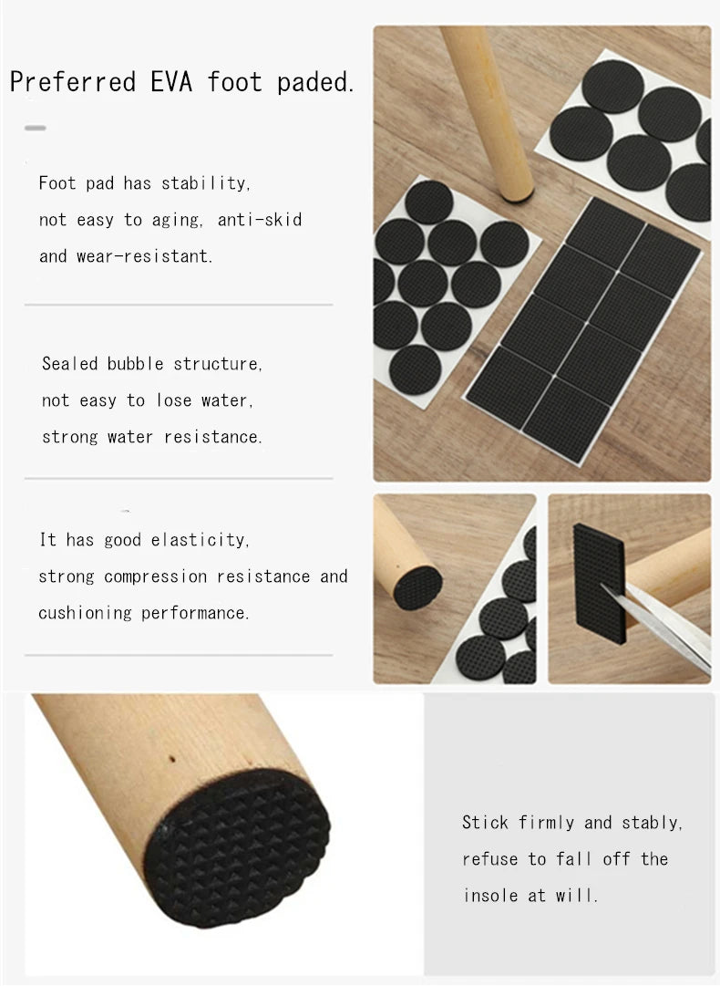 Rubber Pads For Chair Legs 1-24pcs Anti Slip Mat Bumper Damper Non-Slip Round Square Self Adhesive Table Feet Protector Hardware