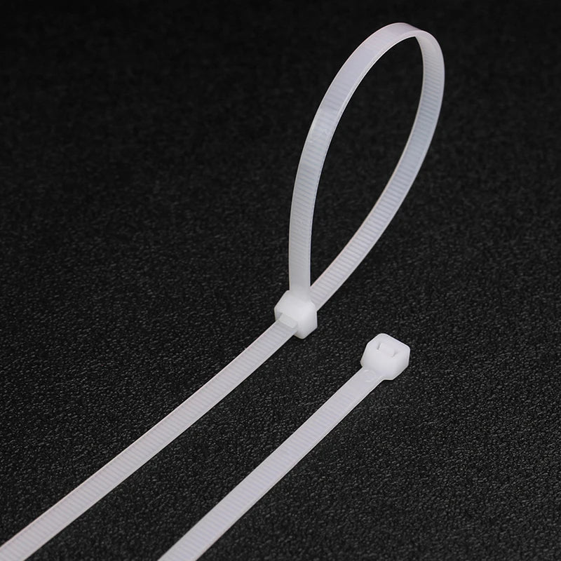 100pcs/bag cable tie Self-locking plastic nylon tie White Organiser Fasten Cable Wire Cable Zip Ties