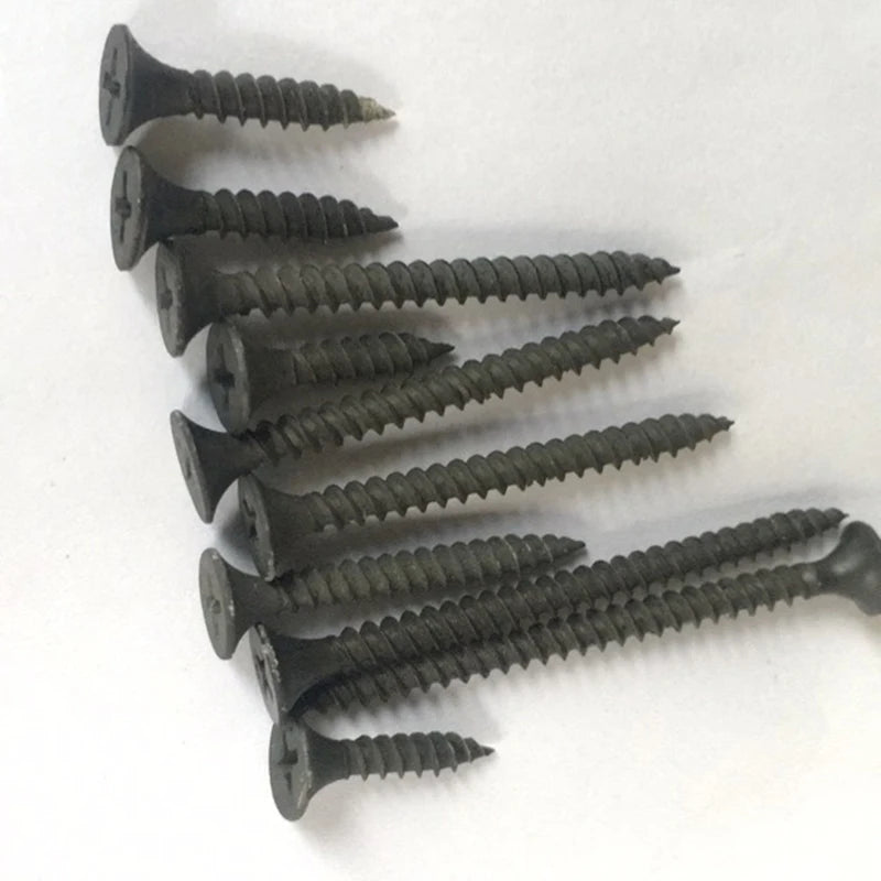 50Pcs M3.5 Phillips Flat Head Cross Recessed Thread Drywall Screws Ash Phosphorus Countersunk Self-Tapping Wood Screw Bolt