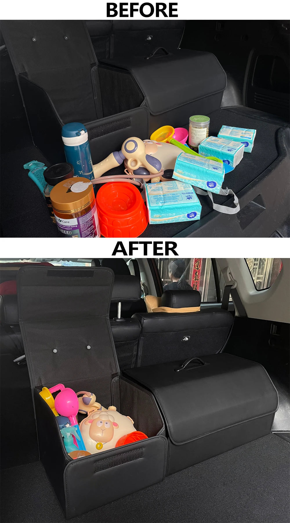 Car Storage Boxes Folding Auto Organizer Box PU Leather Waterproof Trunk Bag Large Capacity Multi-color SUV Cars Stowing Tidying