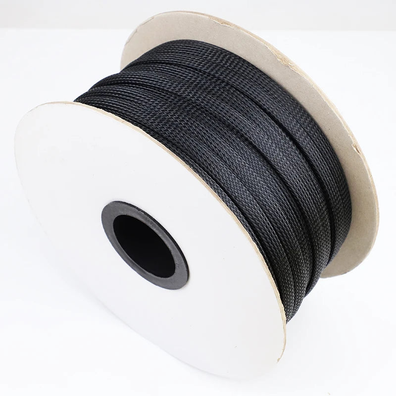 Dropship 1/5/10/50/M Black Insulated Braid Sleeving 4/6/8/10/12/14/20/25mm Tight PET Wire Cable Gland Protection Cable Sleeve