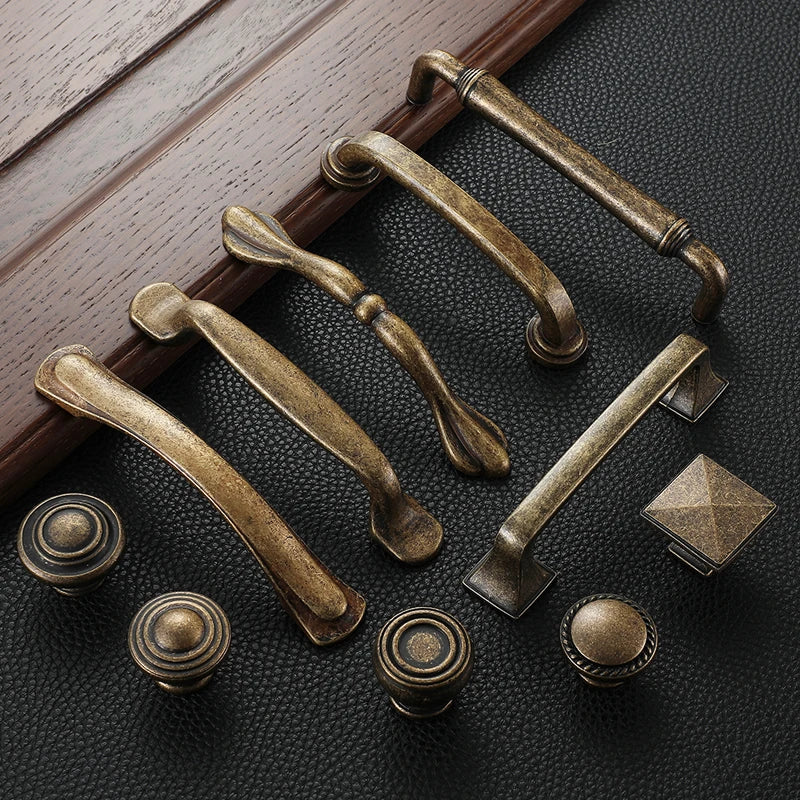 YUTOKO Retro Cupboard Pull Handles Metal Antique Brass Wardrobe 128mm Kitchen Drawer Cabinet Door Handle Furniture Knobs