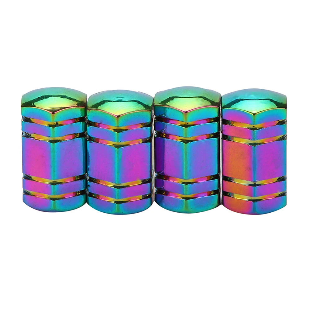 AUTCOAT 4Pcs/Set Multicolor Tire Valve Stem Caps, Universal Stem Covers for Cars, SUVs, Bike and Bicycle, Trucks, Motorcycles