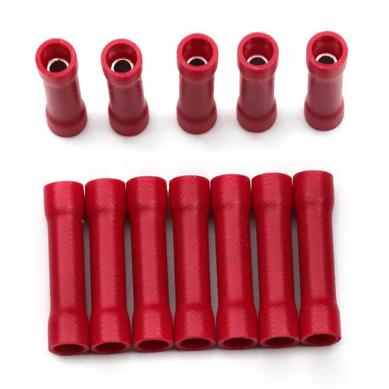 Assorted Butt Connector Insulated Crimp Terminals Electrical Cable Wire Connectors BV1.25 BV2.5 BV5.5 Car Accessories