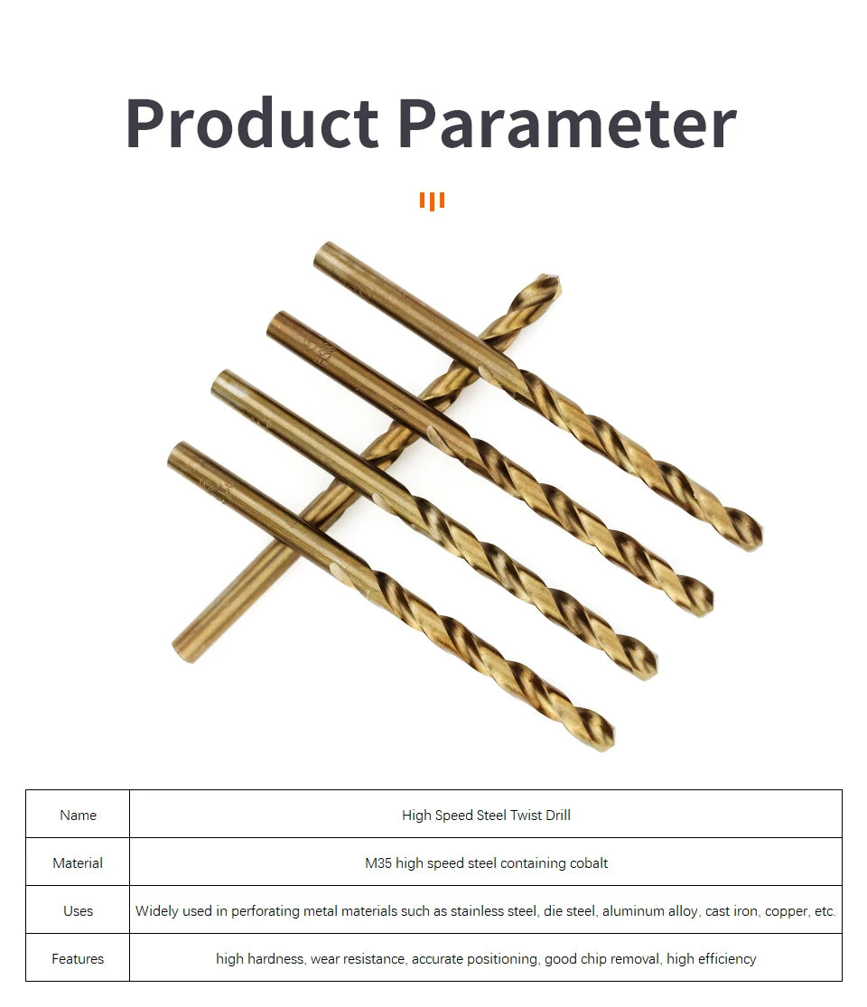 Cobalt High Speed Steel Twist Drill Bit M35 Stainless Steel Tool Set Of Drills Accessories For Metal Stainless Steel Drilling