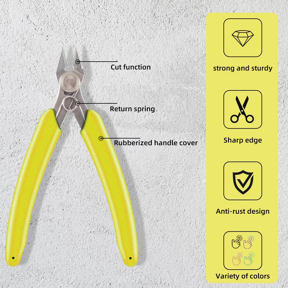 Mini coupe-fil multi-styles, pince diagonale, petit coupe-fil, pince électronique, fils, poignée en caoutchouc isolante, modèle d'outils à main, bricolage 