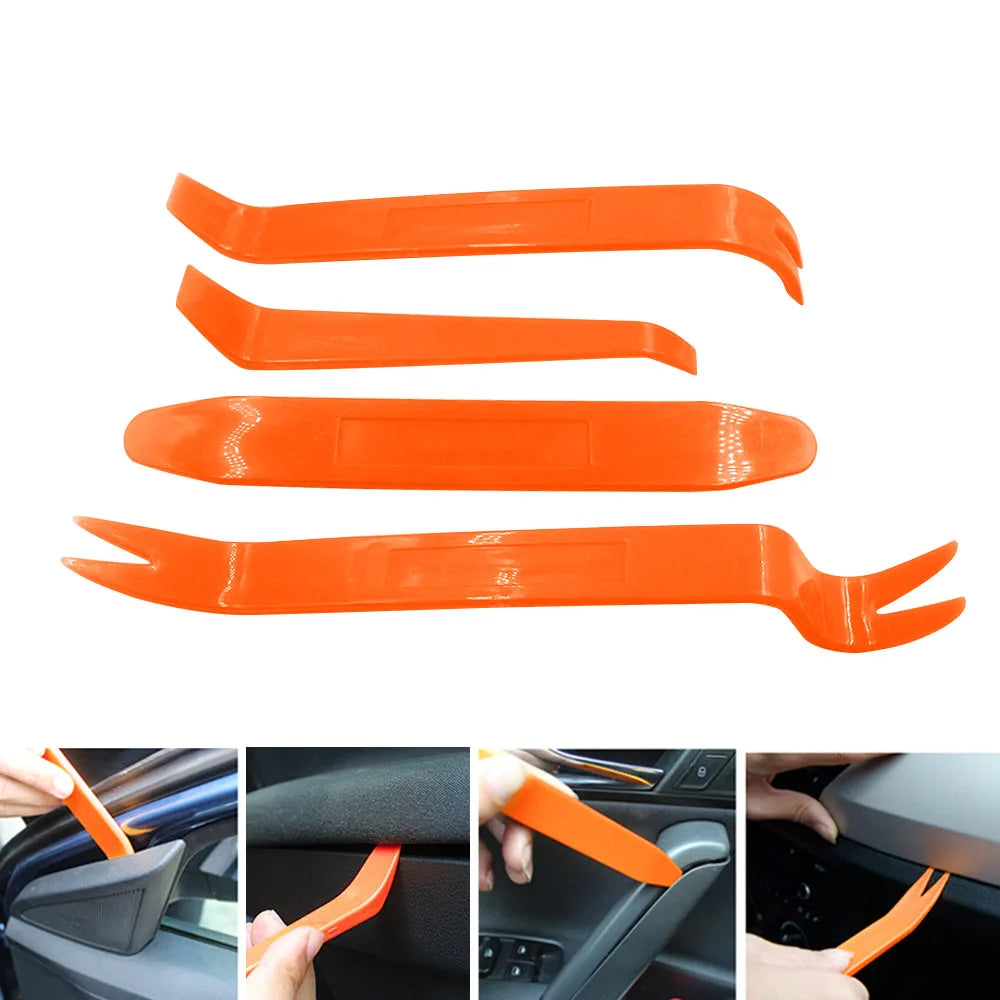 4pcs/Set Portable Car Panel Removal Tool Kit Nail Puller Radio Audio Door Pry Repair Clip Trim Dash Removal Installer Hand Tool