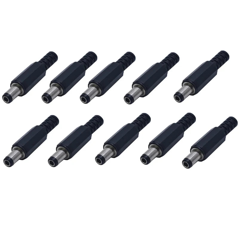 10 STÜCKE DC Stromanschluss pin 2,5x5,5mm Buchse + Stecker Buchse Adapter PCB Mount DIY Adapter Stecker 5,5x2,5 